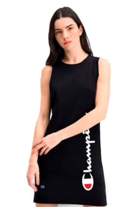 Vestido Champion Vertical Logo Script Preto/Branco Vestido Champion Vertical Logo Script Preto/Branco