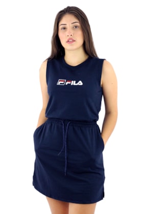 Vestido FILA FBox Letter Feminino Azul Vestido FILA FBox Letter Feminino Azul
